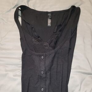 SKIMS Black Ribbed Tank Top